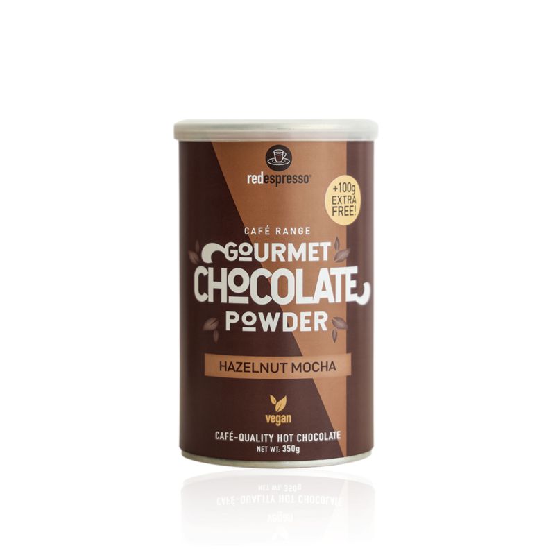 Hazelnut mocha hot chocolate 350g tin – vegan friendly